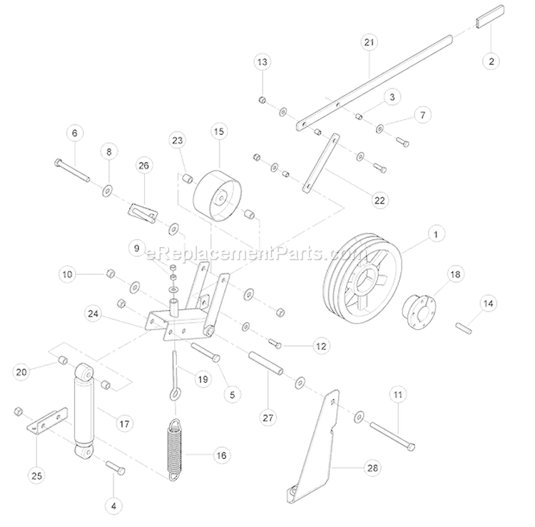 ClutcháAssembly Diagram and Parts List for CH6993H 76635 Bear Cat Chipper Shredder